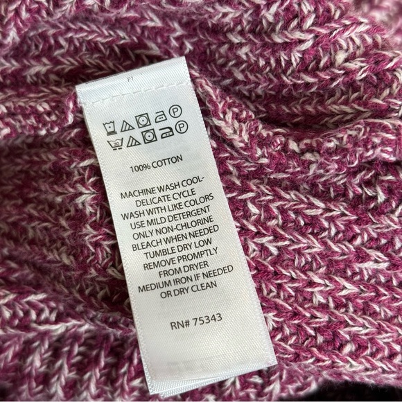 CUPCAKES AND CASHMERE shaker stitch funnel neck pink knit sweater Medium - Picture 3 of 6